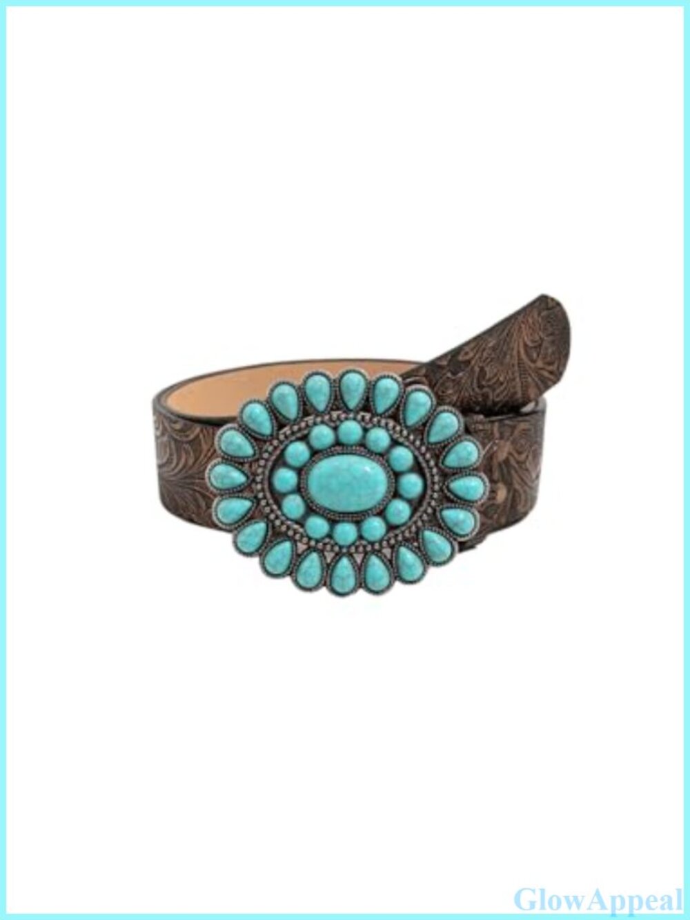 Faux Leather Western Cowgirl Belt Vintage Antique Buckle